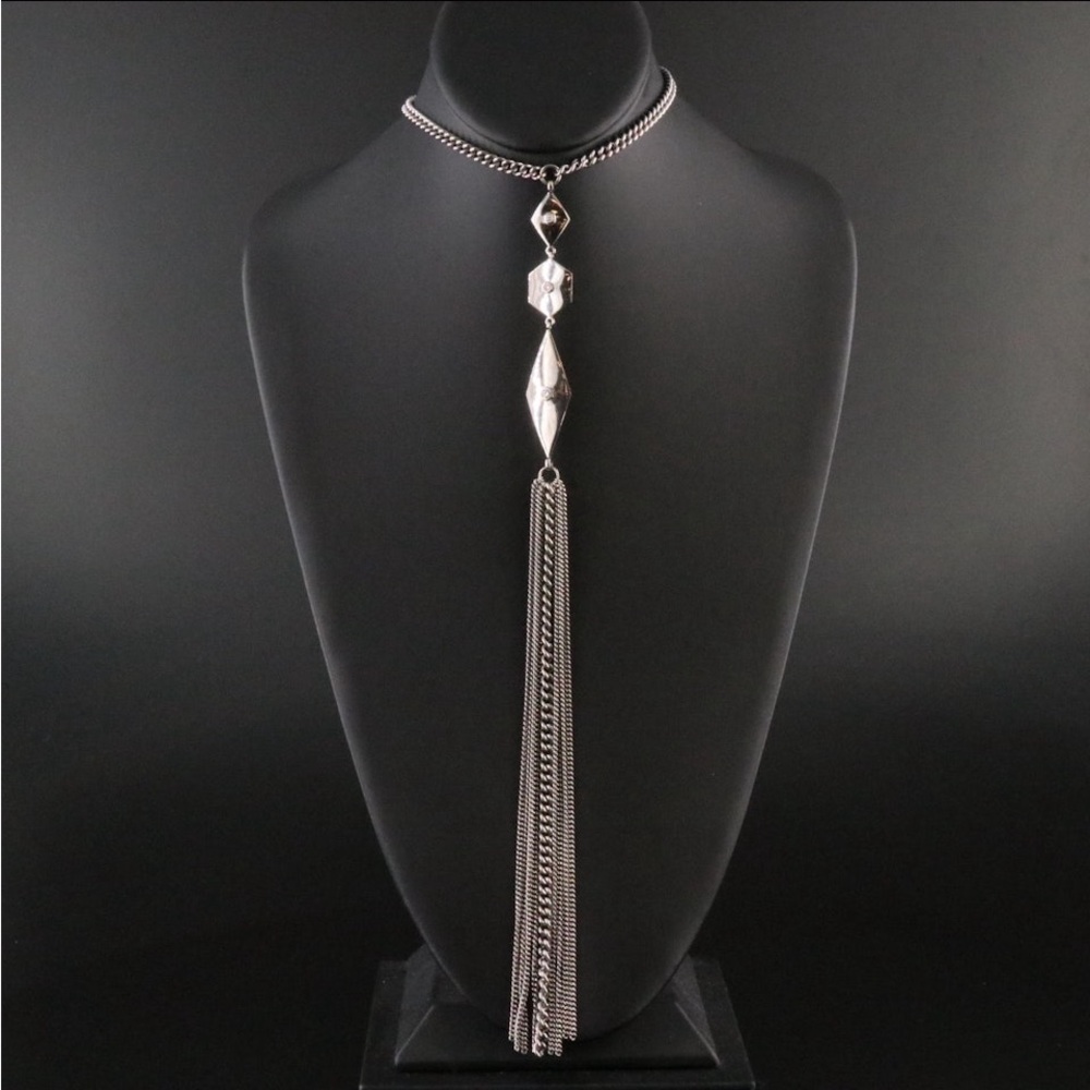 Beautiful and desired Sheryl Lowe Silver Tassel Pendant Necklace